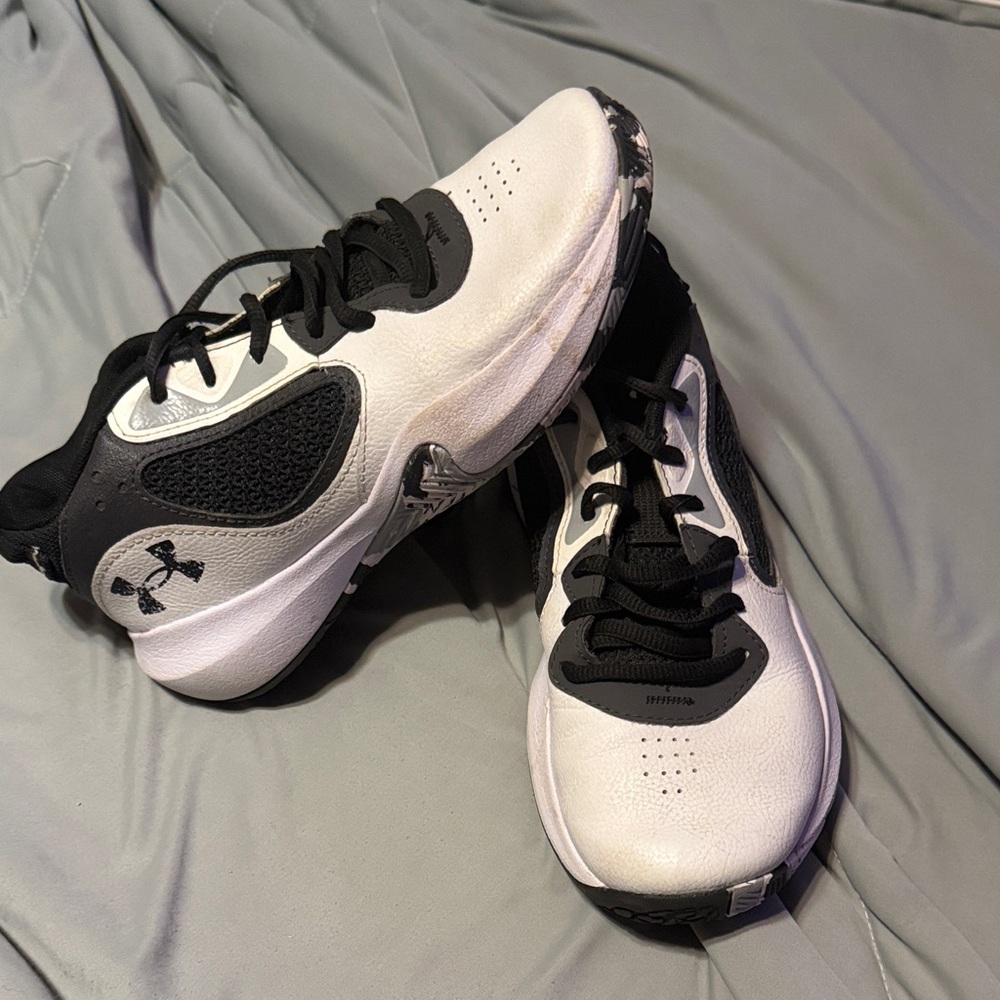 Under Armour Black and White High-Top Basketball Shoes